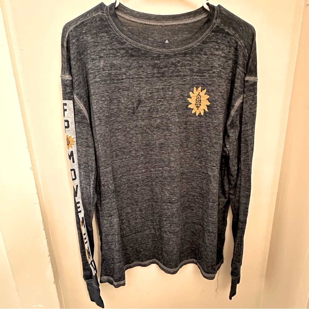 Blue Free People Movement burnout long sleeve tee